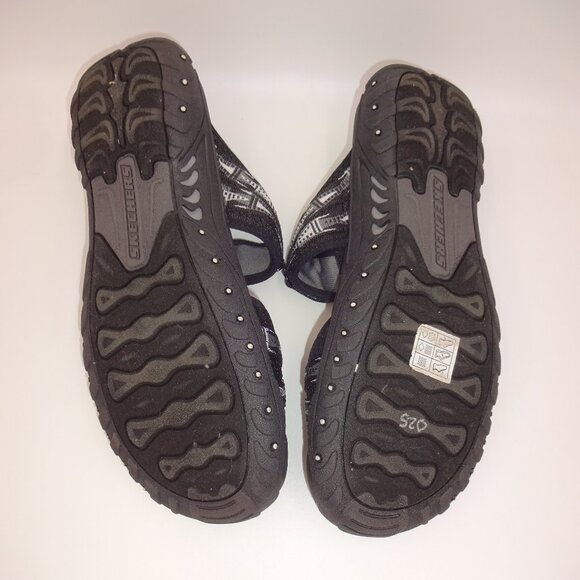 NWT New Womens Skechers Reggaes Black Sandals 10 Outdoor Lifestyle Grey White - Picture 11 of 11